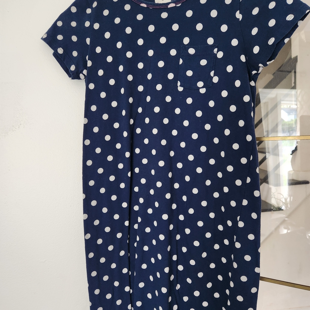 J Crew CrewCuts Navy Polka Dot Dress
